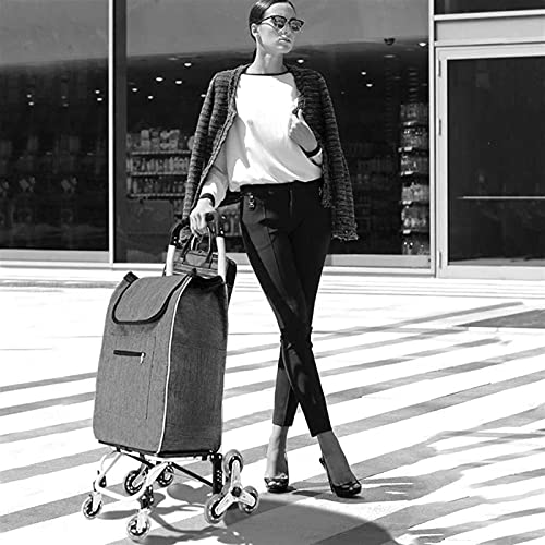 Slscyx Hand Gepäckwagen Einkaufen Trolley Haushalt Trolley Anhänger Kleine Zugwagen Kristallrad Aluminiumlegierung… – Bild 3