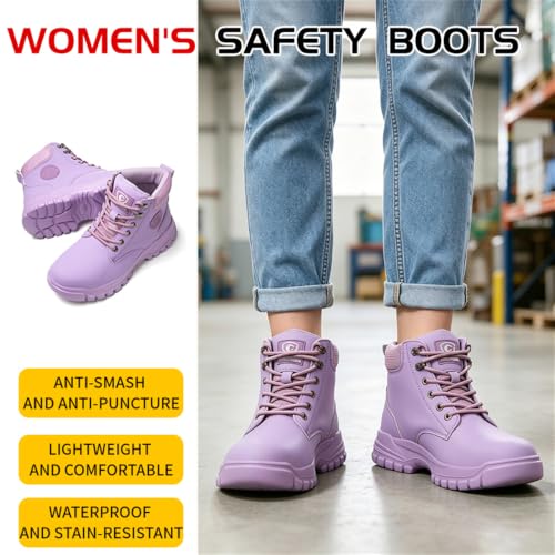 Image of Steel Toe Boots for Women Men Waterproof Lightweight Safety Shoes