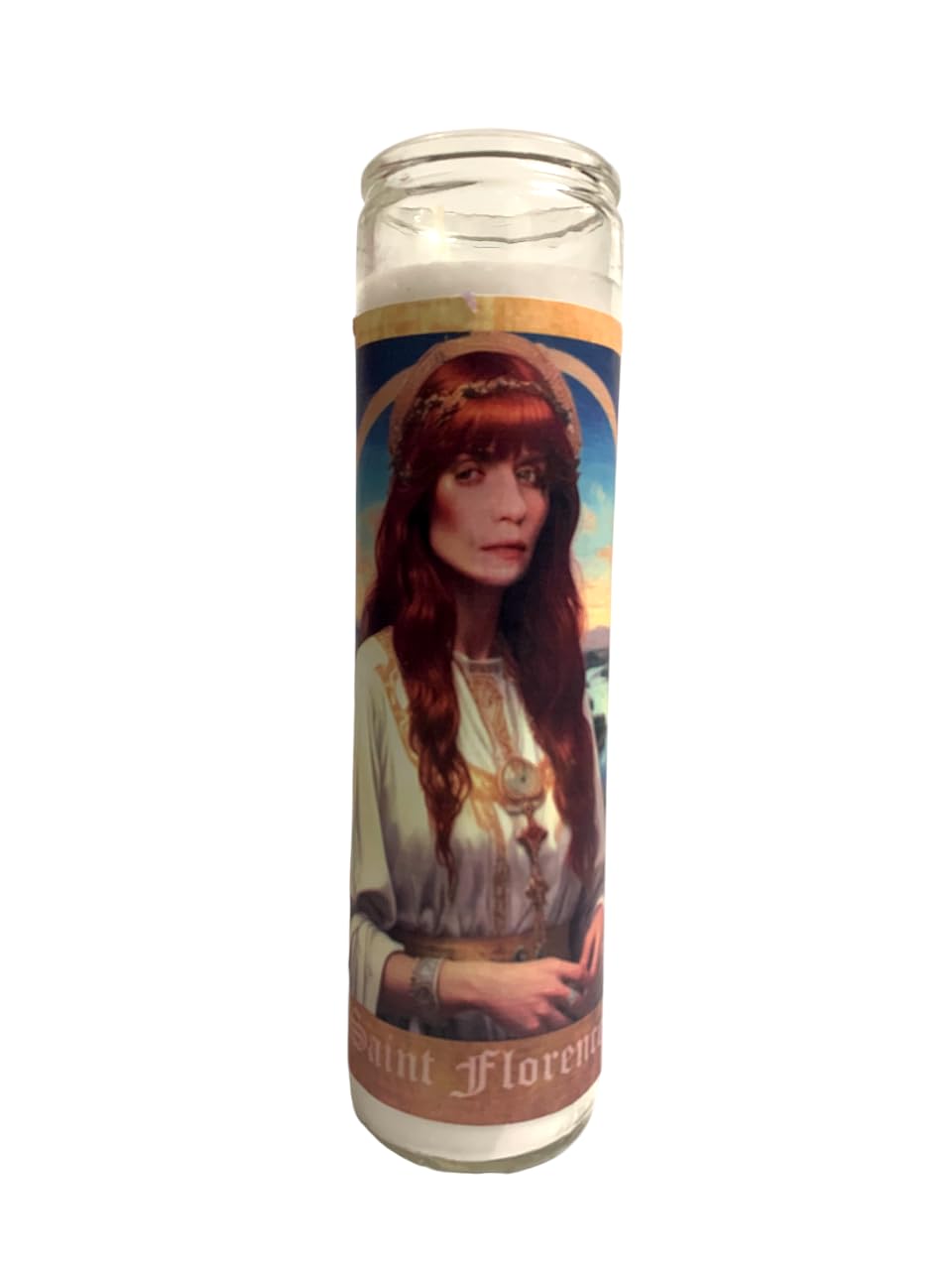 Florence Welch Celebrity Parody Devotional Prayer Saint Candle
