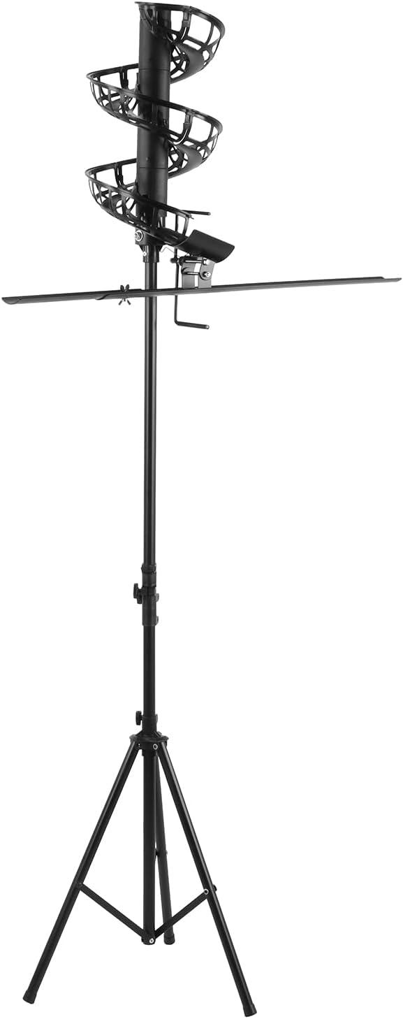 Universal Balls Serving Machine with Extra Track Hold 33 Balls Fixed Frequency Tennis Ball Non-Electric Height Adjustable Outdoor Training Equipment