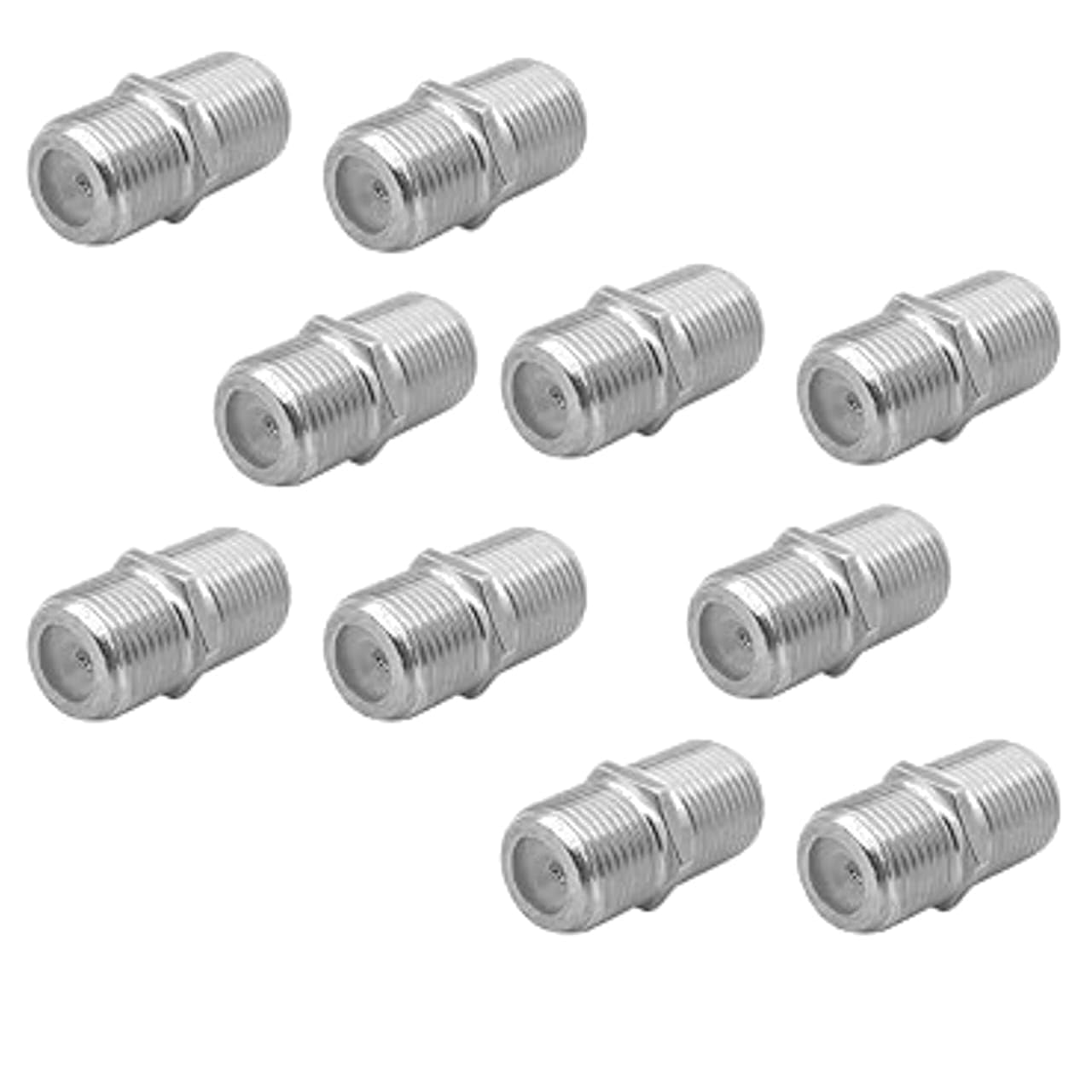 Harsh Enterprises 10 Pack Coaxial Cable Connector, RG6 Coax Cable Extender F-Type Silver Plated Adapter Female to Female for TV Cables, Satellite Receiver, VCR and Cable Modem-image-12