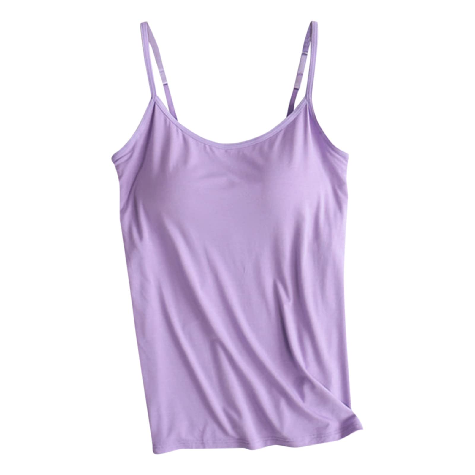 Womens Workout Tank Tops, Spaghetti Strap Sexy Scoop Neck Tees Sleeveless Summer Casual Tank Adjustable Undershirts