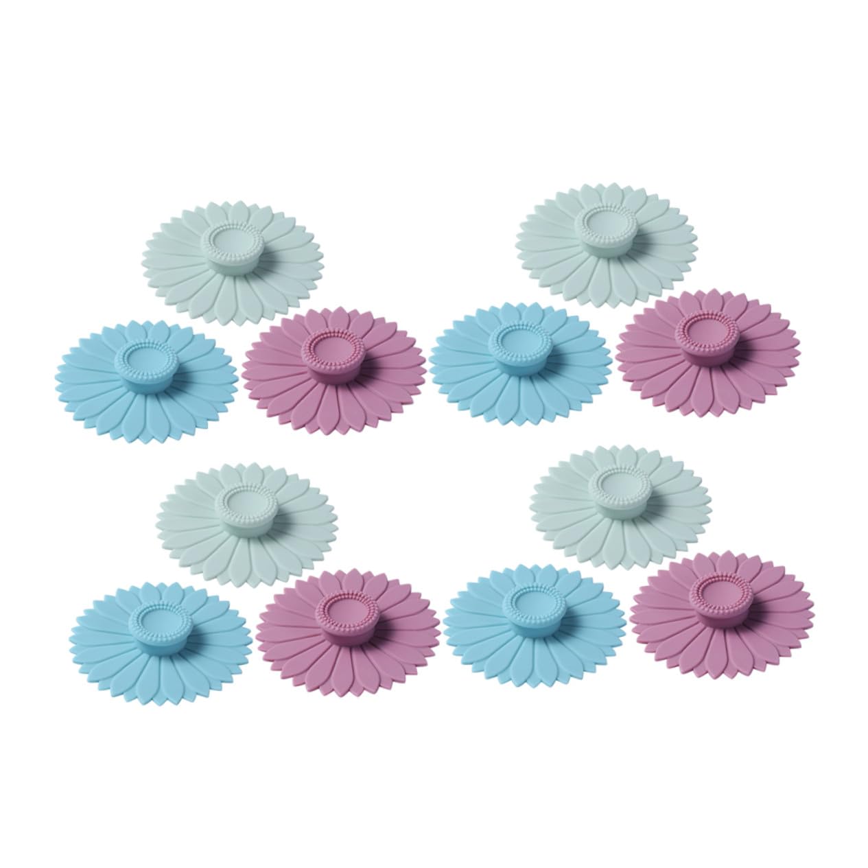 VALICLUD Coperchi in Silicone Riutilizzabili a Forma Di Girasole, Set Da 12 Pezzi Per Tazze in Ceramica, Vetro e Caffè, Resistenti Al Calore e Anti-rovesciamento, Per Viaggi e Uso Quotidiano
