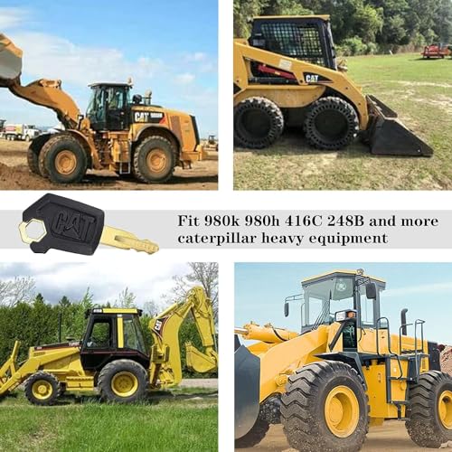 Taicols 10 Stück Zündschlüssel 5P8500, Universal Baumaschinen Schlüssel, für Schwermaschinen/Bulldozer von Caterpillar (CAT), Schwere Ausrüstung Zündschalter Schlüssel, Ersatz Start Schlüssel Set