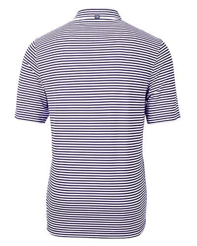Image of Cutter & Buck Mens Short Sleeve Virtue Eco Pique Stripe Recycled Mens Big and Tall Polo