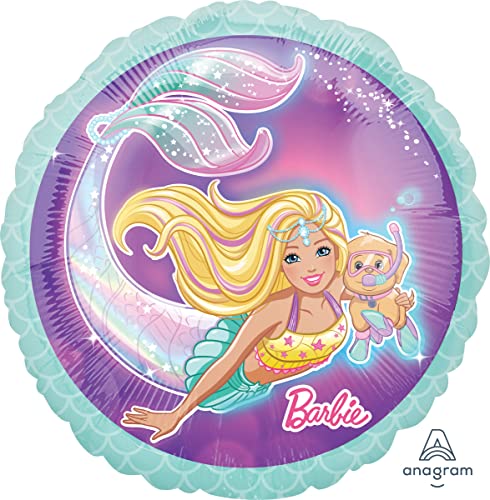 Ballon Barbie Mermaid Amscan 45,7 cm en aluminium à valve durable
