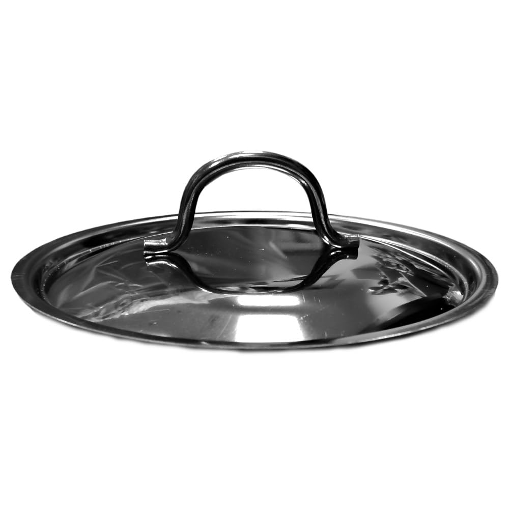 Pentole e casseruole con coperchio in acciaio inox 18/10 per bollire cuocere pasta verdure carne sugo con triplo fondo a induzione gas elettrico 2 manici (Pentola D28 CM)