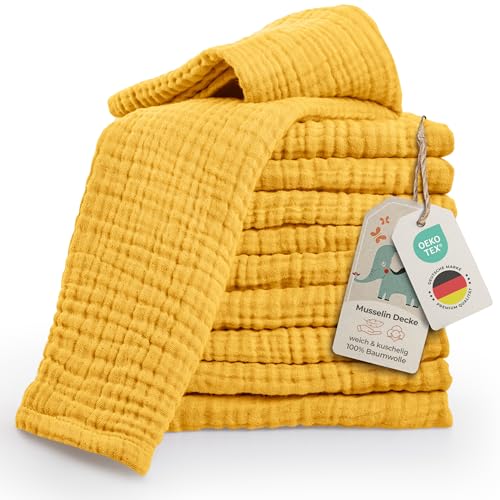 LAYNENBURG 10er-Set Premium Spucktücher Baby aus extra weichem Musselin -...