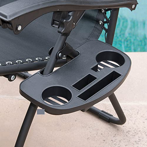 Belleze Zero Gravity Chairs Set Of 2, Outdoor Adjustable Folding Lawn Chairs Recliner Chairs With Cup Holder Pillow, Lounge Chairs For Patio Camping Garden Beach Pool Side Deck, Black #TOP5