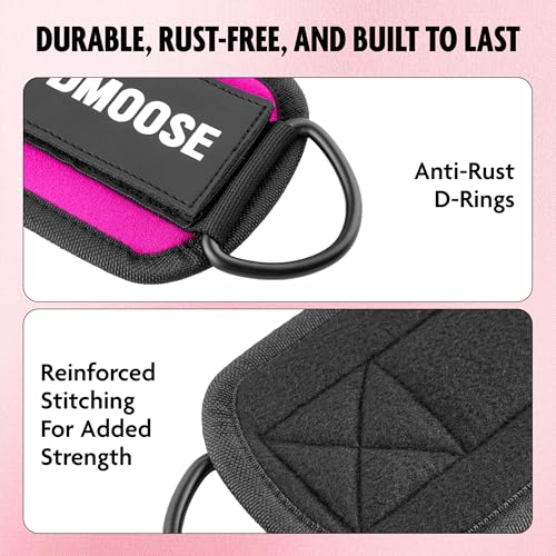 Image of DMoose Ankle Strap for Cable Machine - One Size Fit with Premium Padding, Workout Kickback Ankle Cuffs, Ankle Bands for Working Out, Booty Workouts, Leg Extension, Hip Abductors & Lower Body Exercises