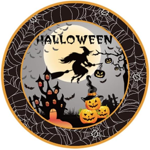 Suministros de fiesta de Halloween, 20 piezas de platos de papel de Halloween, decoraciones de cumpleaños de Halloween, plato de calabaza para