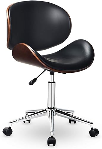 Miniatura 9 de GOODALLIN - Silla de oficina ajustable y moderna de mediados de siglo con asiento  respaldo curvo, silla ejecutiva giratoria, silla de computadora