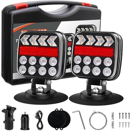 ZUNAICE Wireless Trailer Lights Adjustable Magnetic LED Trailer Lights with Reflectors Rechargeable Tow Tail Light Kit for Trucks Boats RVs Campers IP67 Waterproof