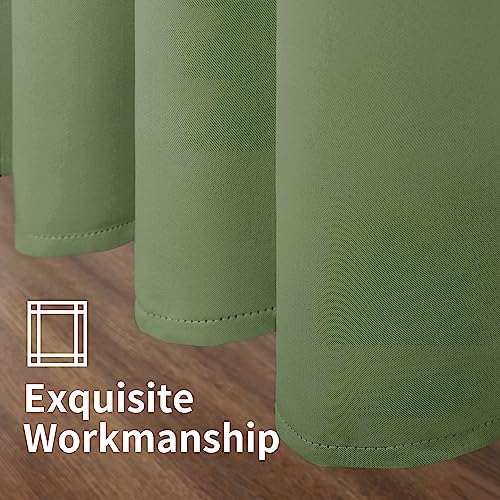 Image of YoungsTex Short Curtains 36 Inch Length for Kitchen Window - Thermal Insulated with Grommet Top Room Darkening Small Drapes for Bedroom Cafe Office, 2 Panels, Olive Green, 42 x 36 Inch
