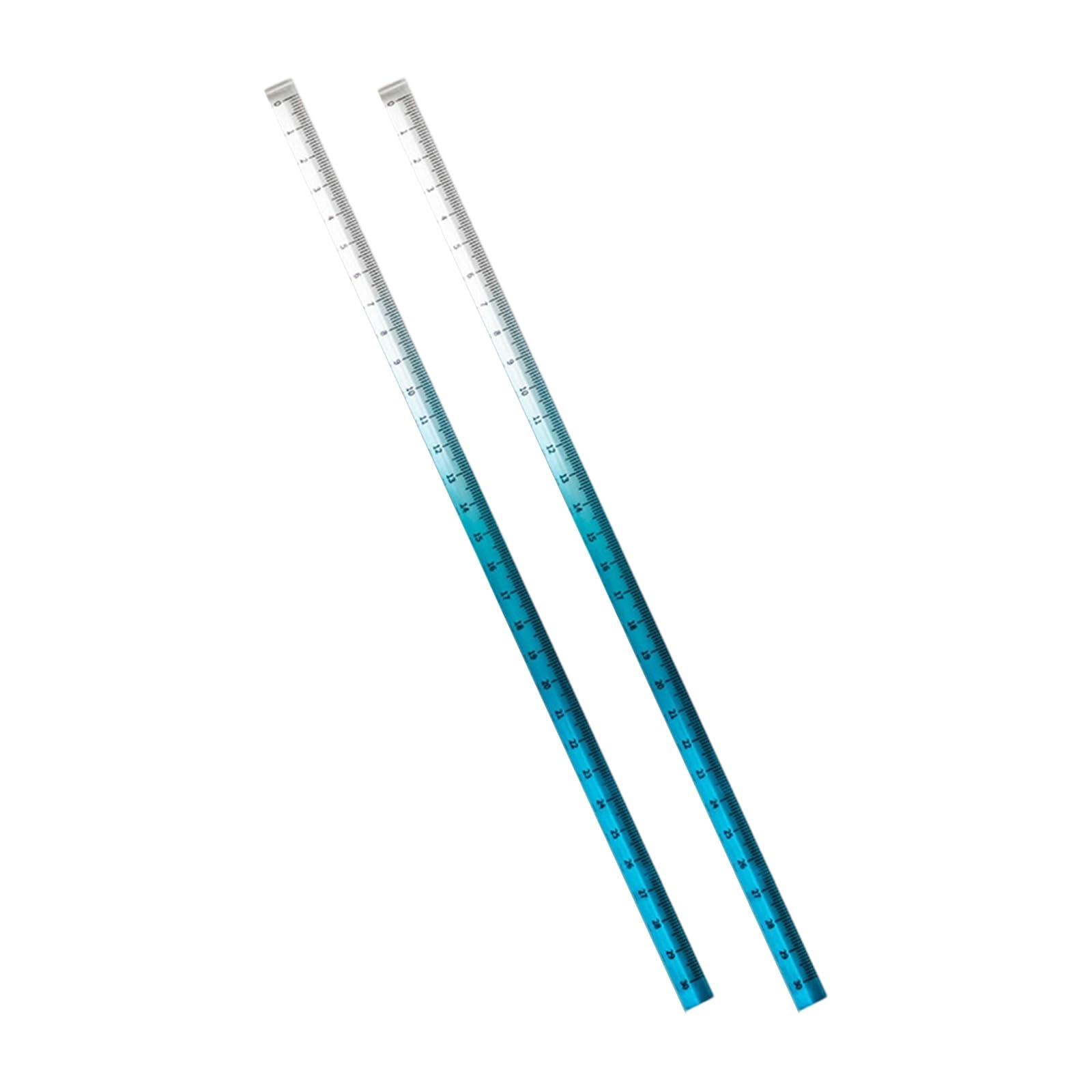 Hsioluted Gradient S Blue 2Pcs Measuring Ruler Set With Inches Centimeters For Classroom Home Offices Colorful Rulers Acrylic Ruler Straight Clear Set
