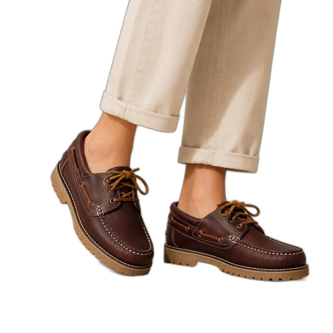 Benavente Náuticos de Piel Clásicos para Hombre Zapatos con Cordones Suela Antideslizante