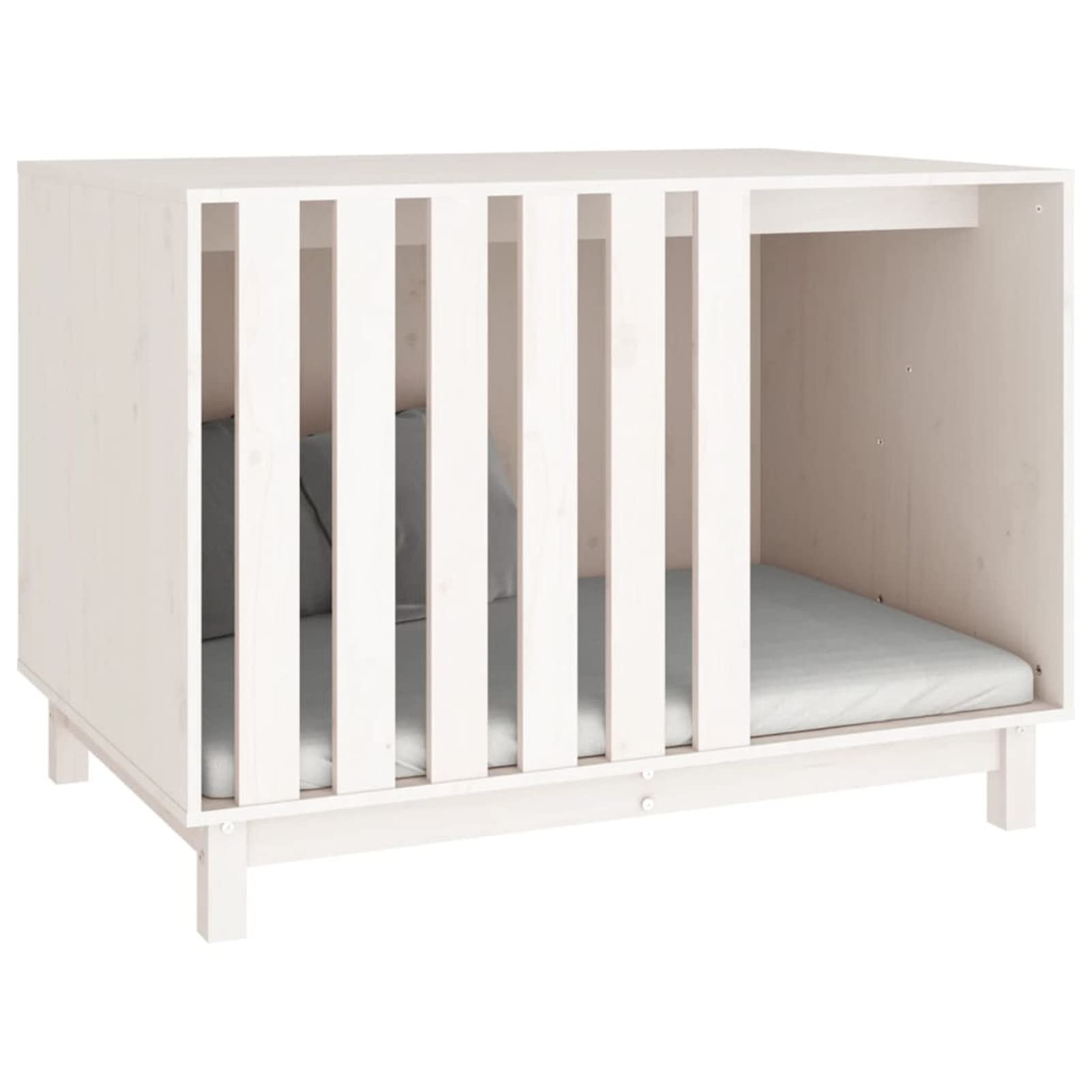 ARKEM Casetta per Cani Bianca 100x70x72 cm in Legno Massello di Pino,Recinto per Cani da Giardino, Gabbia per Conigli, Recinto per Animali Domestici, Gatti, Cuccioli, Porte con Chiavistello e Parasole