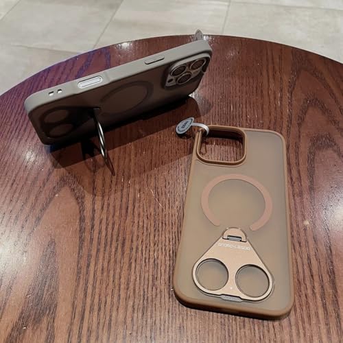 Coque iPhone 15 Pro Max rose avec double anneau magnétique et protection objectif intégrée