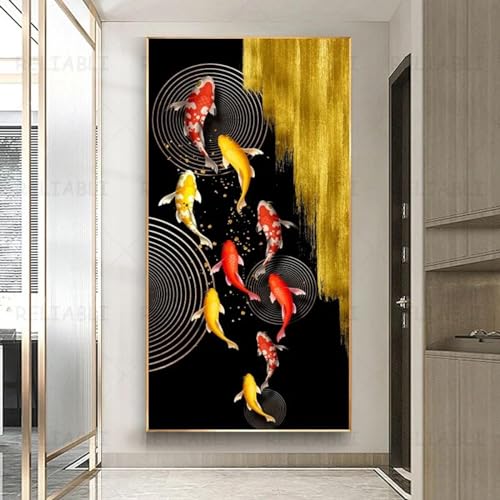 Art mural carpe koï rouge impression haute définition sur toile de qualité