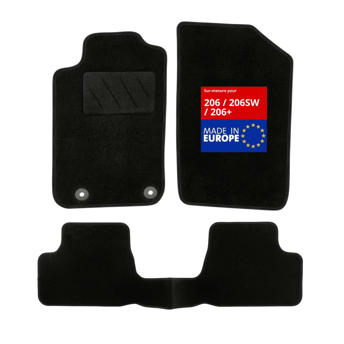DBS 01763178 Fußmatten Set Vorne und Hinten schwarz