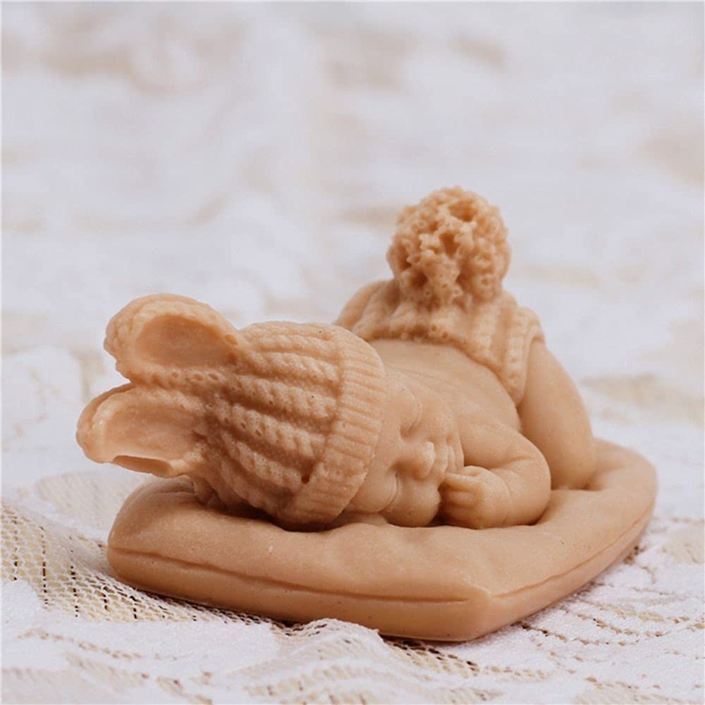 Molde De Silicona 3D Para Dormir, Moldes De Jabón Para Baby Shower Para Hacer Velas, Chocolate, Pastel, Fondant, Decoración De Bricolaje