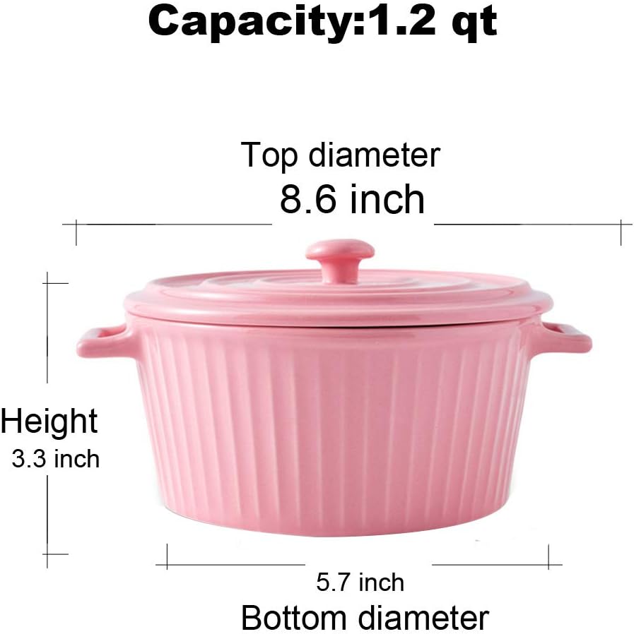 pink casserole dish with lid