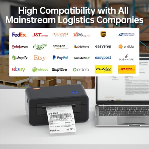 Image of HPRT Shipping Label Printer 4x6- SL42 Thermal Label Printer, Label Printer for Shipping Packages, 150mm /s High-Speed Label Maker for Windows & MAC, Compatible with India Post DHL，Amazon