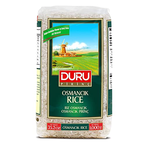 Duru Osmancik Rice, 35.2oz (1000g), 100% Natural and Certificated, Non-GMO, Great for Vegan Recipes, Gluten Free