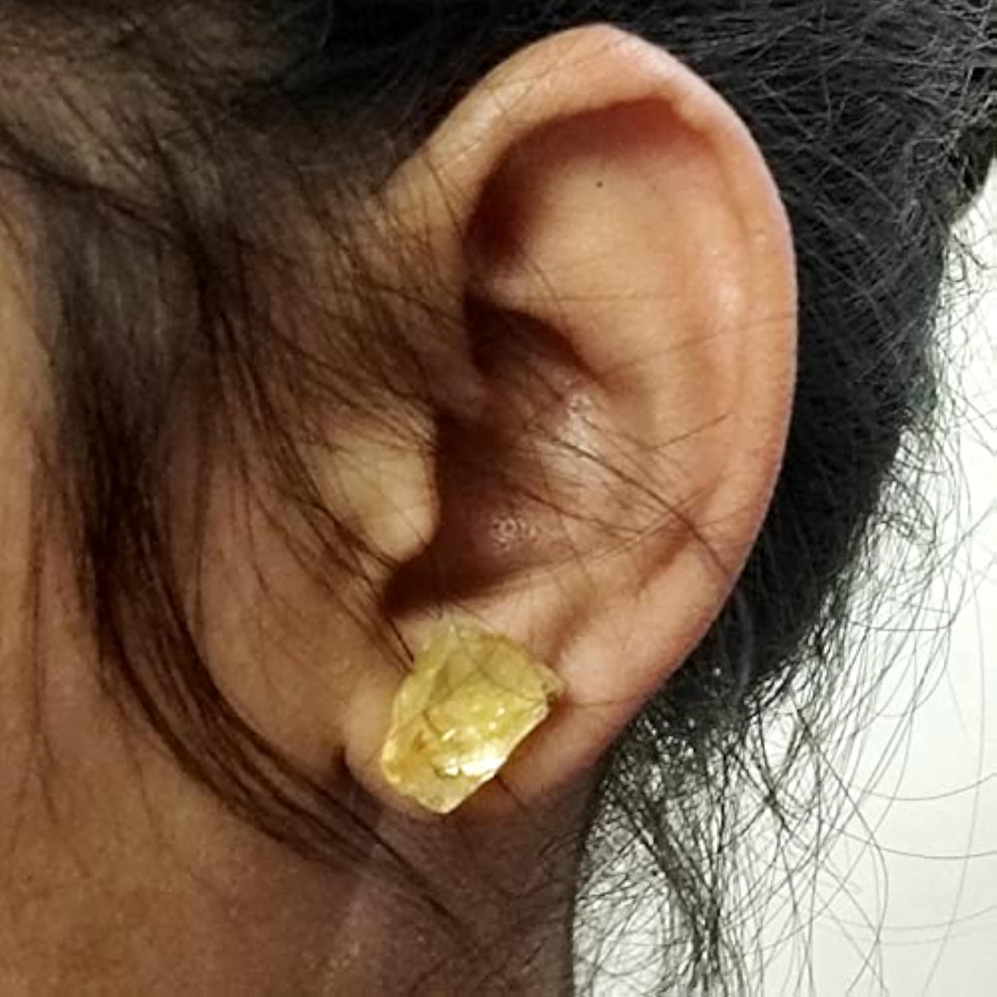 Women's Natural Citrine Crystal Raw Stud Jhumka Earrings