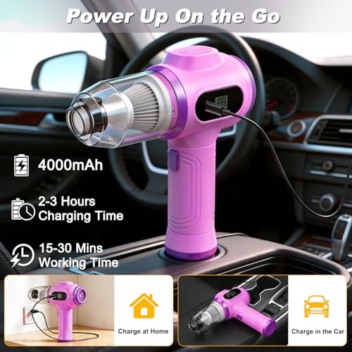 Image of Portable Car Vacuum Cordless Mini Handheld Vacuums Cleaner Rechargeable with LCD Display and Multi-Nozzles, High Power Hand held Cleaners for Car, Home, Office, Sofa, Pet Hair,Keyboard