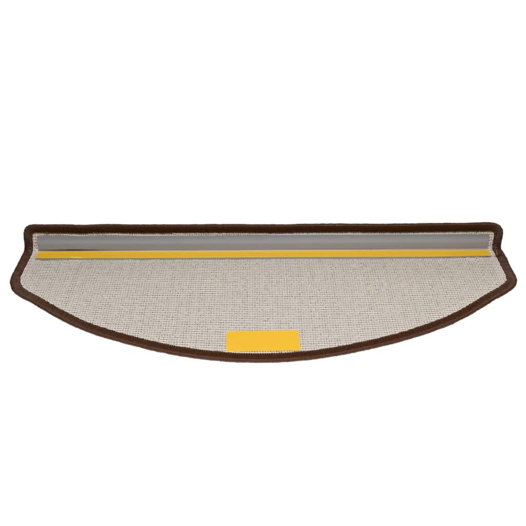 Juego de 15 alfombrillas semicirculares para escalones, 56 x 17 x 3 cm, color antracita, juego de 15 unidades, de polipropileno, antideslizantes y amortiguadoras de ruido, 15 unidades, color