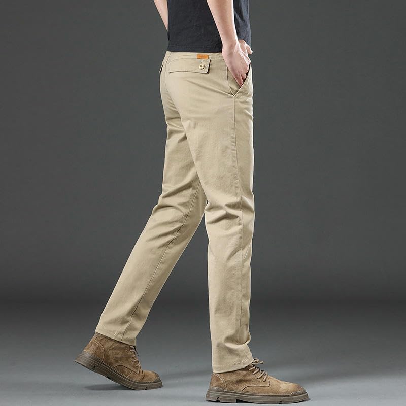 Men's Summer Thin American Business Straight Elastic Trendy Versatile Cotton Casual Pants3