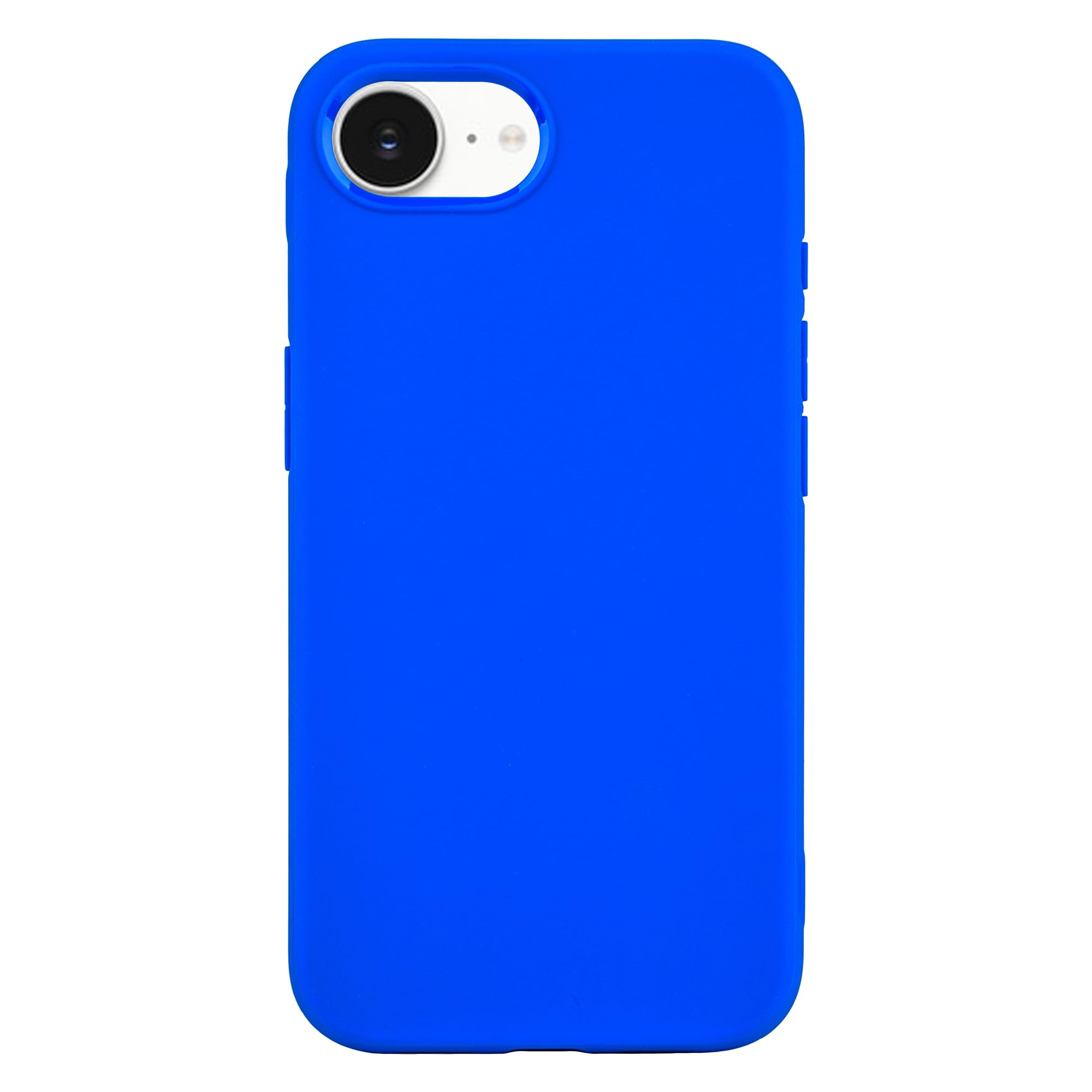Funda de silicona compatible con iPhone 16e, minimalista, clásica, básica, mate, de gel, de goma, ajuste delgado, a prueba de golpes, pantalla de pulgadas (azul rey)