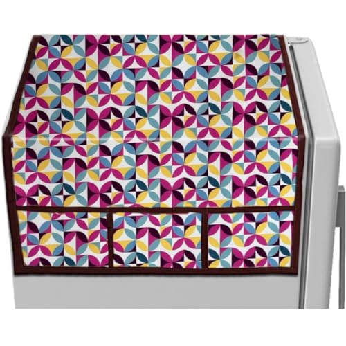 Image of MAXIMUS Dust & Stain Free Waterproof Fridge Top Cover | Refrigerator cover | Washable Material Fridge cover | 6 Utility Pockets (Pink)