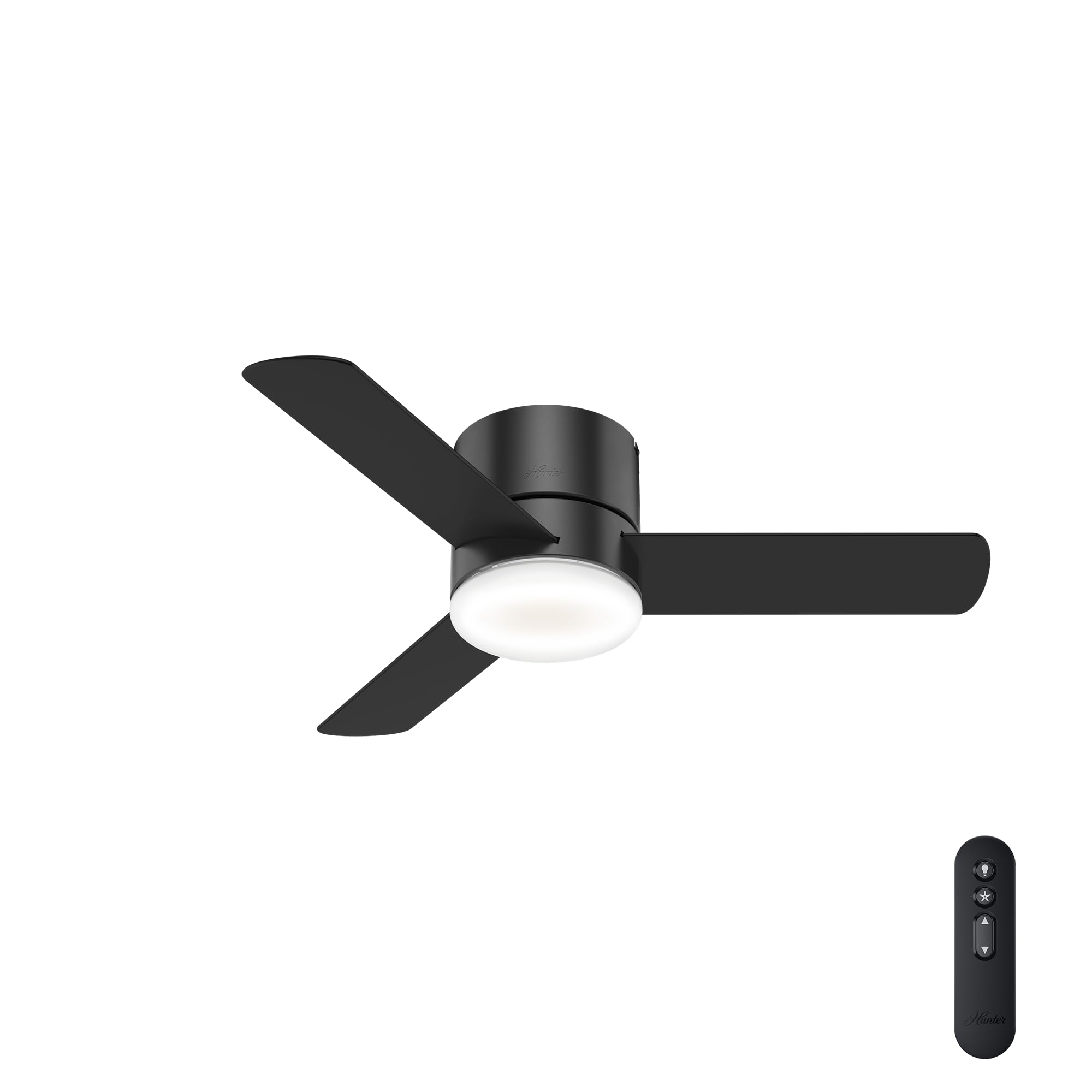 Hunter Minimus 44-inch Matte Black Ceiling Fan with LED Light