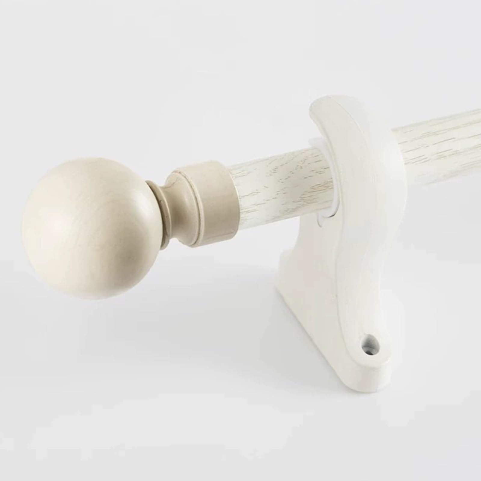 WQPMNYG Black Curtain Pole 100-500cm - 28mm Adjustable Curtain Rod with Round Finials & Brackets for Eyelet Curtains, Perfect for Living Room & Bathroom (White, 3.0m)