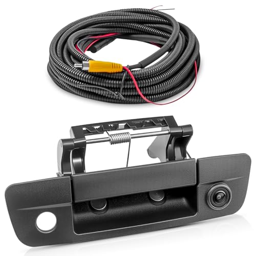 Image of PartsFlow Tailgate Handle Backup Camera Rear View Compatible with 2009-2017 Dodge Ram 1500 2500 3500 Back Up Camera RCA Connector with Key Hole