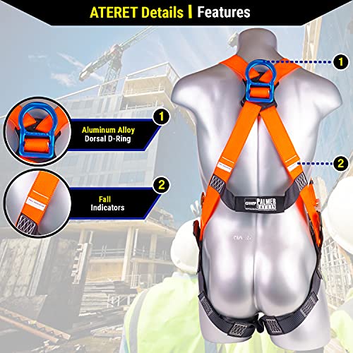 Image of Construction Harness 5 Point Adjustment, Back D-Ring, Grommet Legs, Multiple Styles I OSHA ANSI Compliant