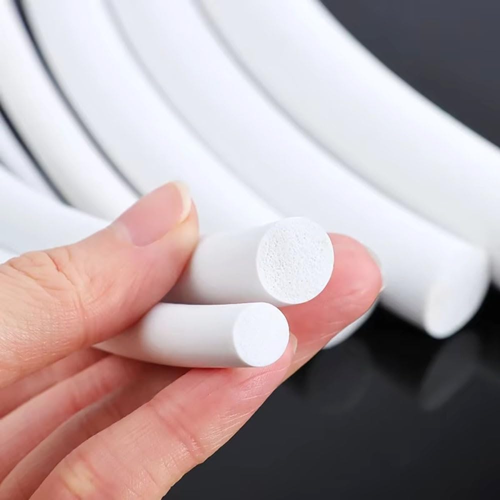 Silicone Foam Seal Strip, Silicone Rubber Sponge Sealing Strip White 1M 8mm-25mm Diameter High Temp Resistant(11mm)