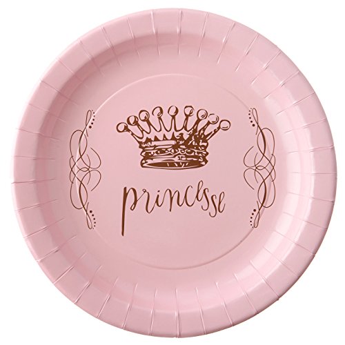 Generique - 6 Assiettes en Carton Princesse Rose 23 cm