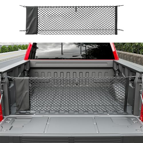 xipoqix Truck Bed Cargo Net 49.21 x 18.11 Inch Compatible with 2015-2026 Ford F150 Truck Bed Organizer Mesh Net Replacement for 2015-2026 Ford F-150 Accessories