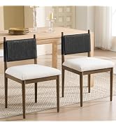 Amazon.com - Kmax Modern Farmhouse Dining Chairs Set of 4, Rustic ...