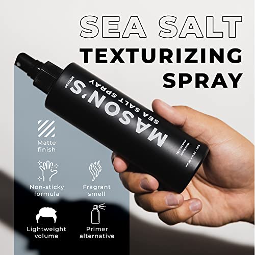 Mason's Pomade - Sea Salt Spray, Sea Salt Texturizing Hair Products For Men, Natural Hair Spray For Beach Hair Look, Volumizing Sea Salt Hair Spray, Water-Based, Matte Finish, 8 Oz #TOP2