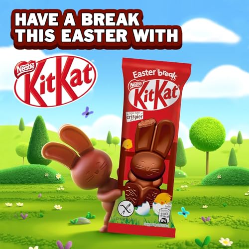 Image of KitKat Easter Bunny Milk Chocolate Bag 55g By Cougar | 5x Chocolate Bunny Shapes with Crispy Wafer Filling | Perfect for Egg Hunts, Easter Gifting, Kids Treats & Party Sharing | Fun Festive Chocolate Packe - (Imported-UK)