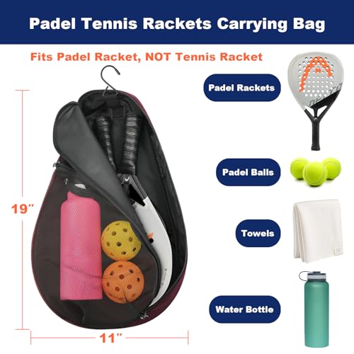 Image of Cosmos Padel Racket Bag Pickleball Paddle Sling Backpack Padel Racquet Storage Bag, Padel (Paddel Tennis) Equipment Carrying Bag with Mesh Pocket for 2 Paddles Ball Water Bottle & Accessory