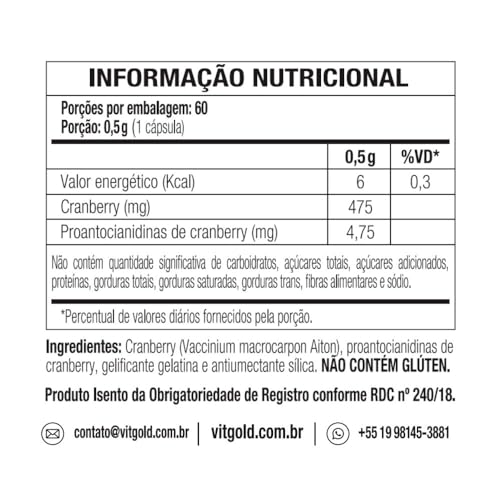 Cranberry Vitgold 60 cápsulas