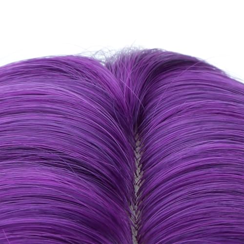 Image of PATTNIUM Purple Mixed Short Side Part Curly Wavy Wig Halloween Wig