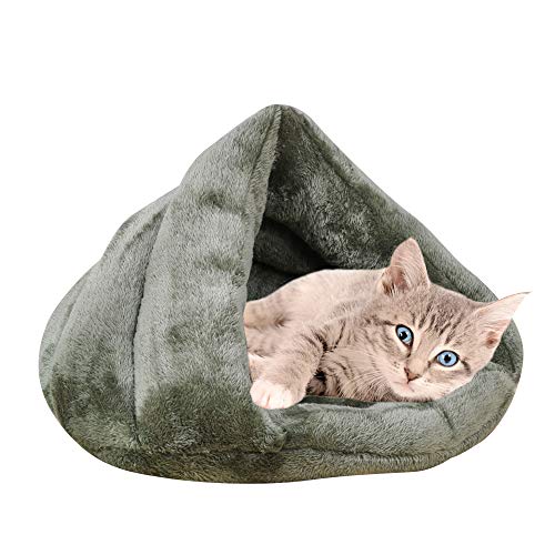 Vejaoo Saco de Dormir Cálido Cuevas casa Sleeping Bed Noble Cama para Perros y Gatos Puppy Conejo Mascota XZ001 (S: 50 * 37 * 29cm, Dark Green)