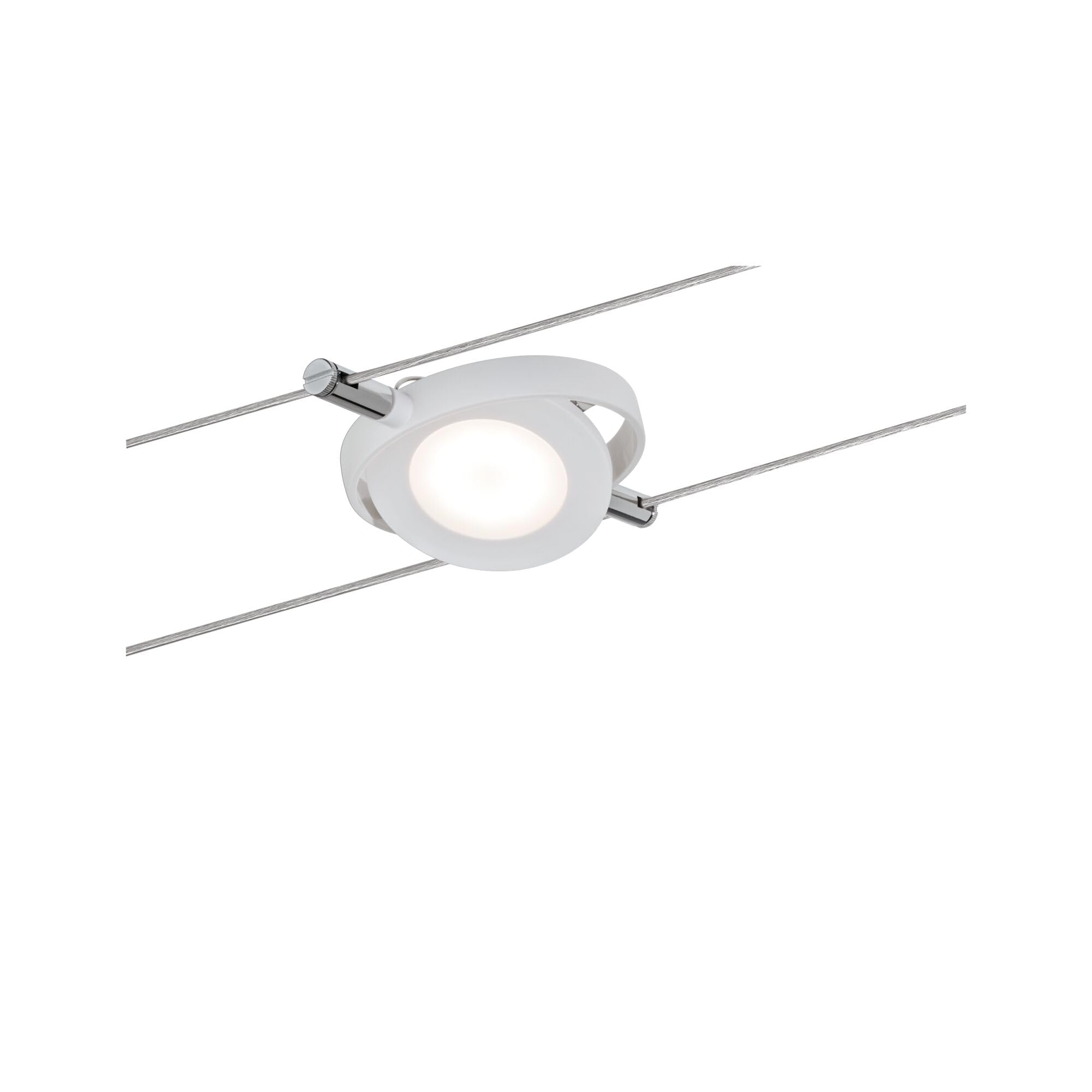 Paulmann 50107 Sistema de cuerda LED RoundMac set básico Smart Home Bluetooth ampliable Luz diurna blanca 4x4W Blanco mate Regulable Tunmable Luz de cuerda LED blanca