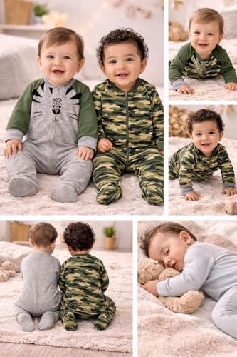 Image of TuddyBuddy 100% Cotton Multi Color Zipper Romper Sleepsuit /Romper /Jumpsuit for Baby Boy & Baby Girl